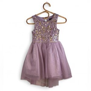 Zunie Lavender and Gold Sequin Pattern Formal Kids Dress size 5